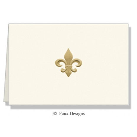 Gold Fleur De Lis Folded Notes / Note Cards (10)