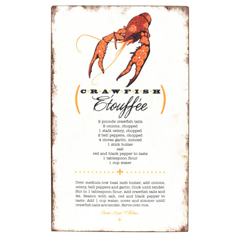 Metal Wall Plaque: Crawfish Etouffee