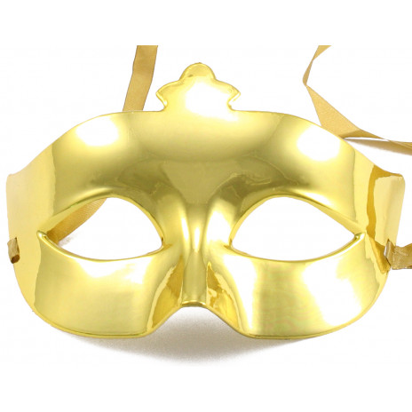 Plastic Crown Eye Mask: Metallic Gold
