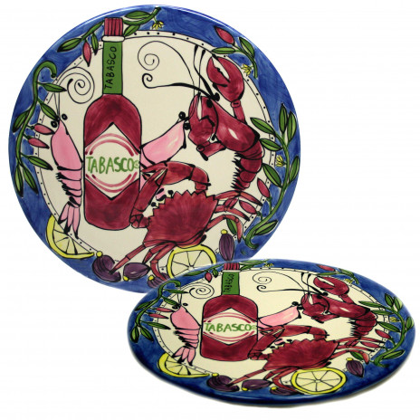 Tabasco Seafood Buffet Footed Cake Plate