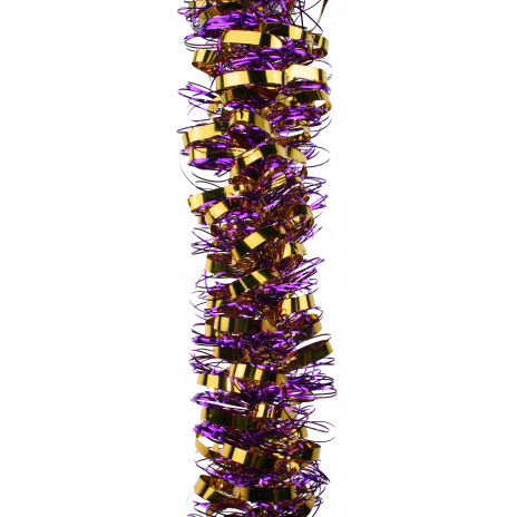 Metallic Loop Tinsel Garland (Purple/Gold)