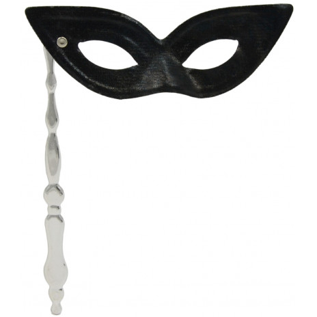 Metallic Cat Eye Stick Mask: Black