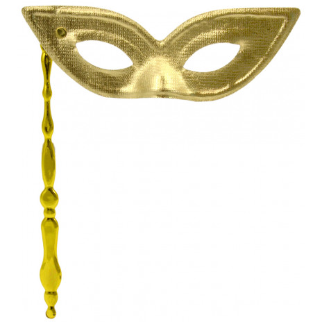 Metallic Cat Eye Stick Mask: Gold