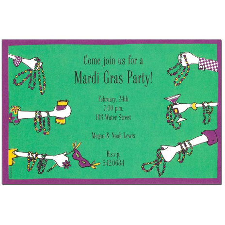 Mardi Gras Hands Invitation