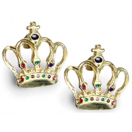 Gold Crown Earrings