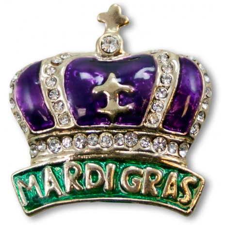 Purple 'Mardi Gras' Crown Pin