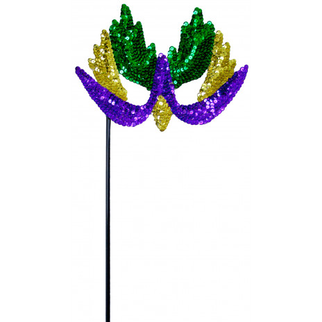Sequin Flare Mask on a Stick