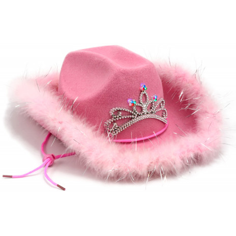 Pink Flashing Tiara Cowboy Hat