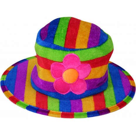 Rainbow Flower Clown Hat