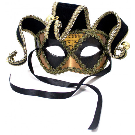 Black & Gold Jester Mask