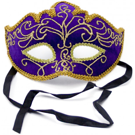 Brocade Mask: Purple & Gold