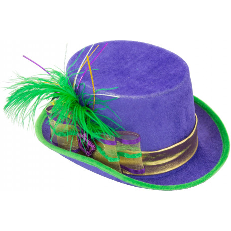 Feathered Mardi Gras Top Hat