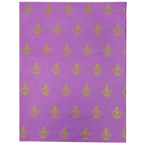Purple & Gold Fleur De Lis Tissue Sheets (Pack of 10)