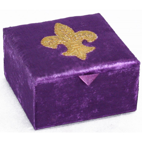 Fleur de Lis Velvet Box: Purple