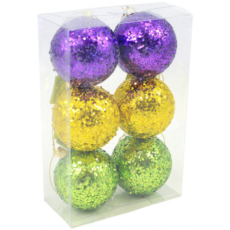 3" PGG Confetti Ball Ornament (Set of 6)
