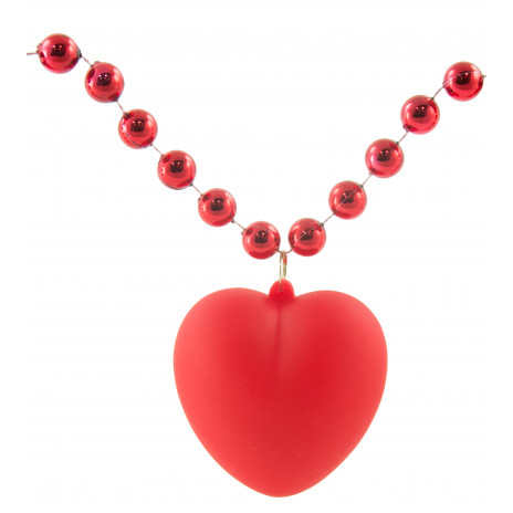 Light Up Heart Necklace On Red Beads
