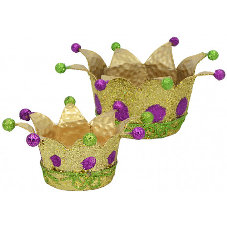 Mardi Gras Glitter Crowns (Set of 2)