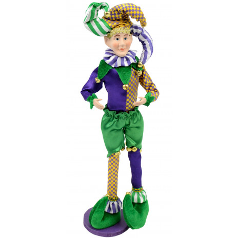 16" Standing Mardi Gras Jester Doll