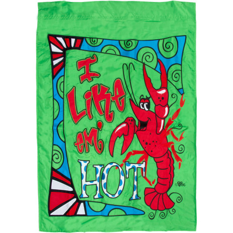 Crawfish I Like Em Hot Large Flag