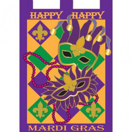 Happy Mardi Gras Garden Flag
