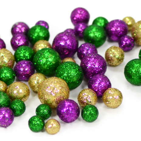 Glitter Mardi Gras Confetti Balls (Bag)