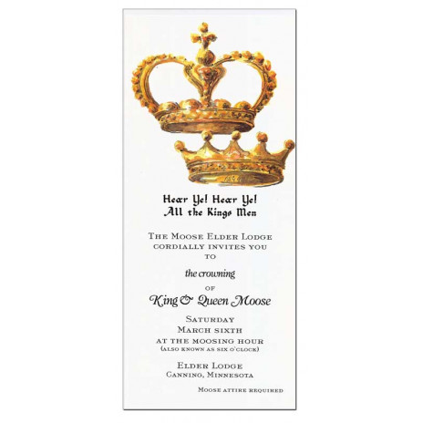 King and Queen Crown Invitation