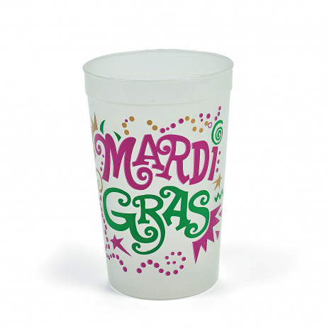 Plastic Glow In The Dark Mardi Gras Cups (12)