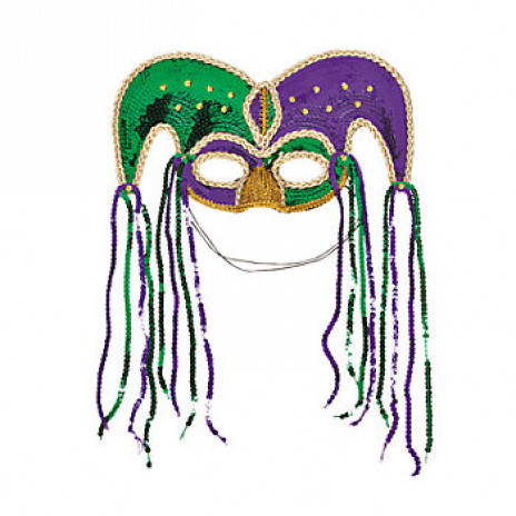 Mardi Gras Sequin Jester Mask