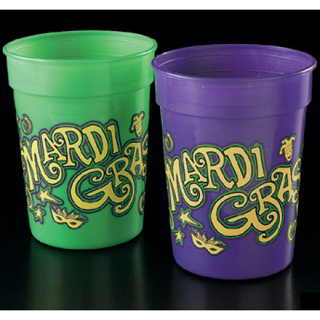 Plastic Mardi Gras Cups (12)