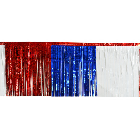1-Ply Fringe Drape: Red/White/Blue (10' x 15")