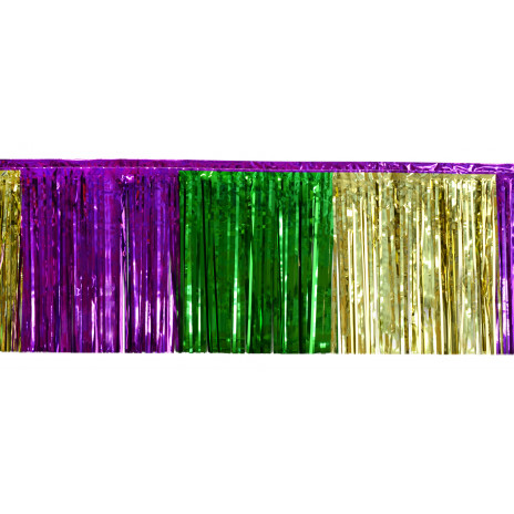 2-Ply Fringe Drape: Metallic Mardi Gras (10' x 15")