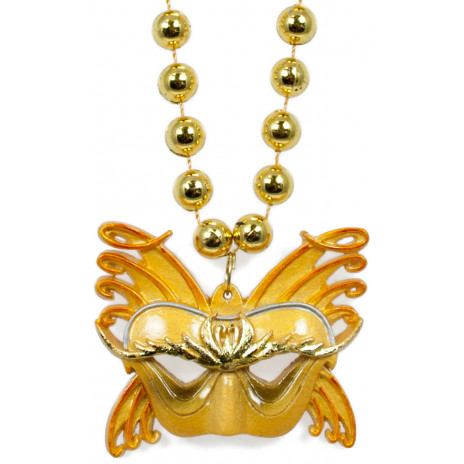 Gold Butterfly Mask Necklace