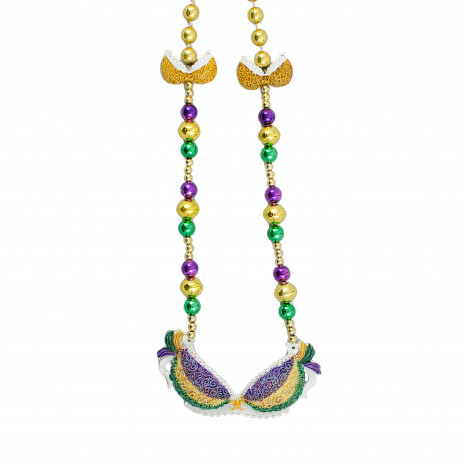Mardi Gras Show Your Bra Bead Necklace