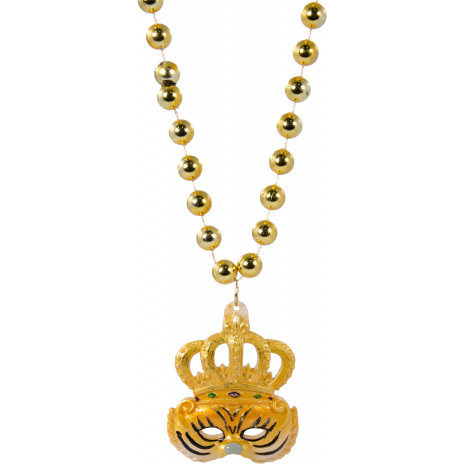 Crowned Tiger Mask Bead Necklace