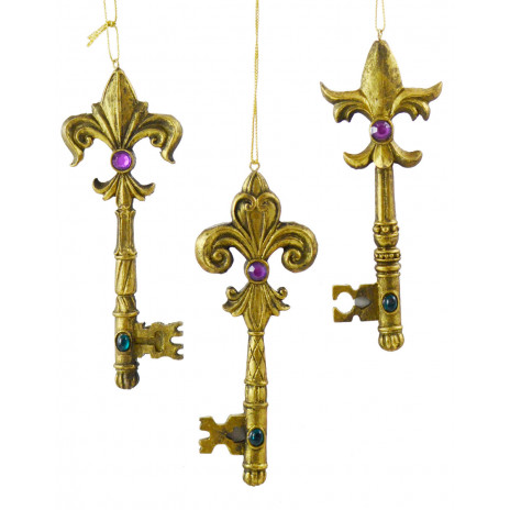 Fleur De Lis Key Ornaments (Set of 3)