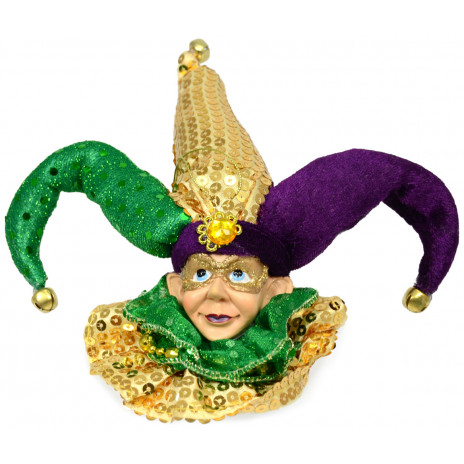 Mardi Gras Jester Head Ornament