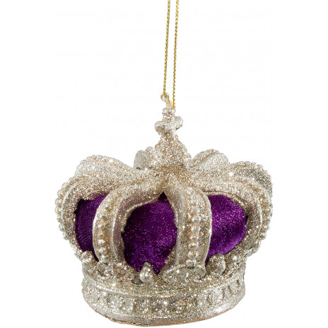 3.5" Purple Regal King Crown Ornament