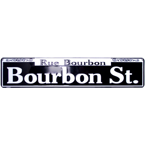 Tin Rue Bourbon Street Sign