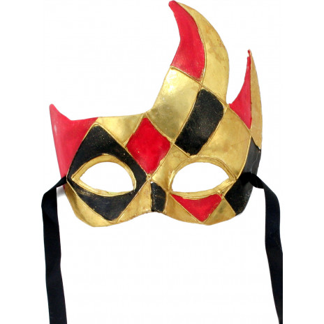 Venetian Flame Mask: Red & Black