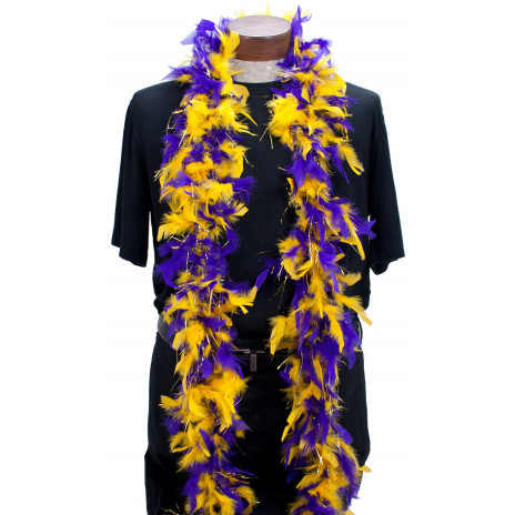 Feather Boa: Purple & Gold with Gold Foil