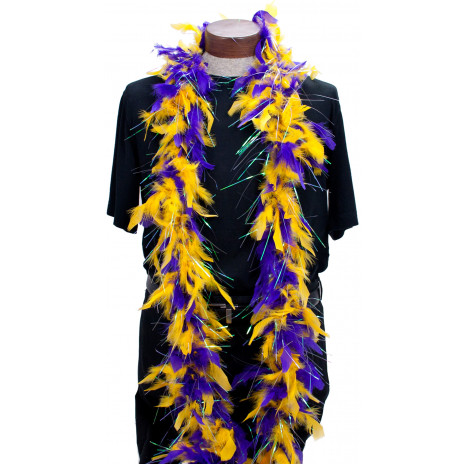 Feather Boa: Purple & Gold with Opal Foil