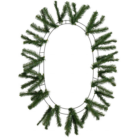 15-24" Oval Work Wreath Form: Green