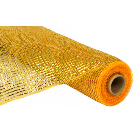 21" Poly Deco Mesh: Deluxe Wide Foil Gold
