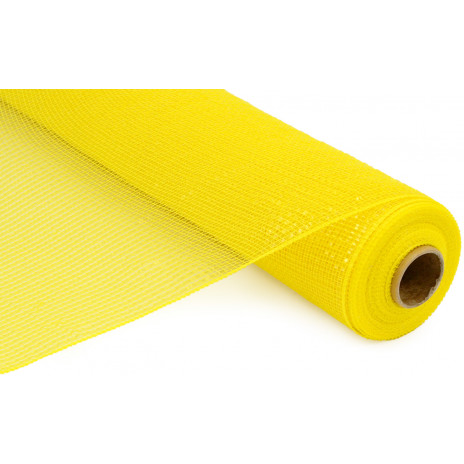 21" Poly Deco Mesh: Deluxe Wide Foil Yellow