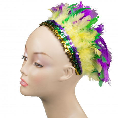 Feathered Sequin Headband: PGG