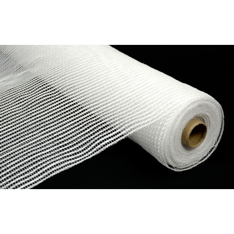 21" Poly Deco Mesh: Vertical Line White