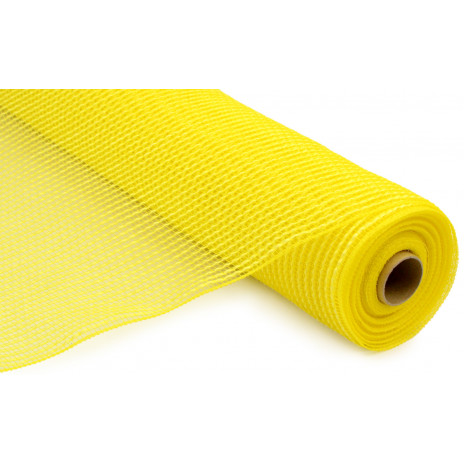 21" Poly Deco Mesh: Vertical Line Yellow