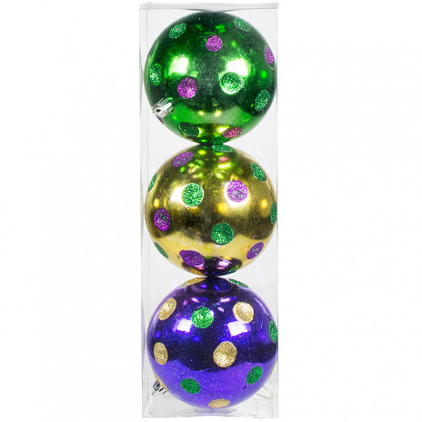 4" Indent Dots Ornament: Mardi Gras (3)