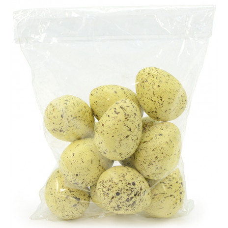 2.25" Styrofoam Speckled Bird Eggs: Bag of 12