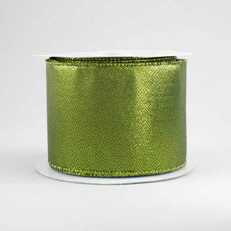 2.5" Metallic Ribbon: Lime Green (10 Yards)